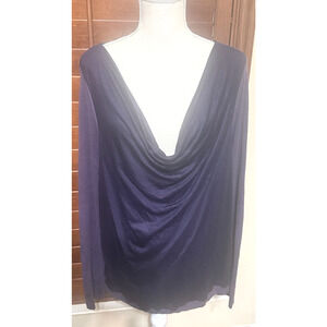 Gap Shirt Purple Cowl Drape neck Long Sleeve Women’s Top luxe knit sz XL